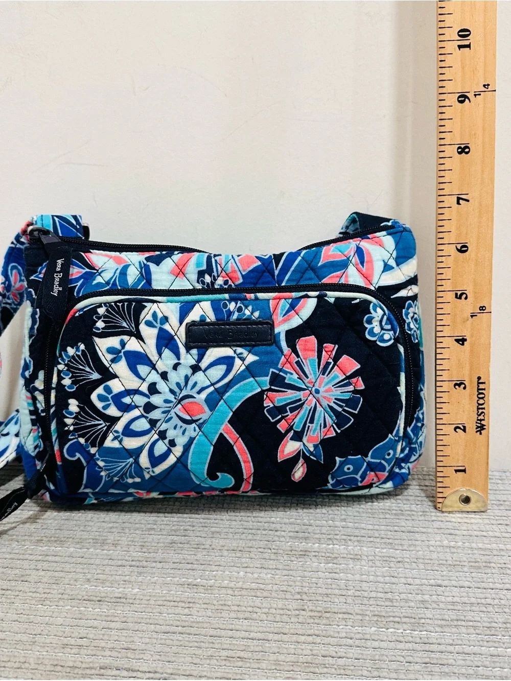Vera Bradley Little Hipster Crossbody Bag Lotus Flower Swirl Quilted Floral
